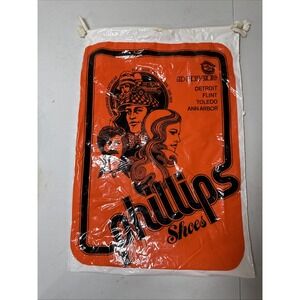 Vintage 1975 Phillips Shoes Drawstring Bag Red Cross Florsheim Michigan Retro